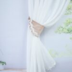 Perdea cu volan din catifea BEJ