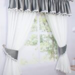 Perdea cu volan din catifea GRI