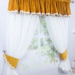 Perdea cu volan din catifea MUSTAR