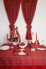 Fata de masa din bumbac cu imprimeu Tartan - imagine 4
