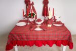 Fata de masa din bumbac cu imprimeu Tartan - imagine 5