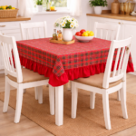 Fata de masa din bumbac cu imprimeu Tartan